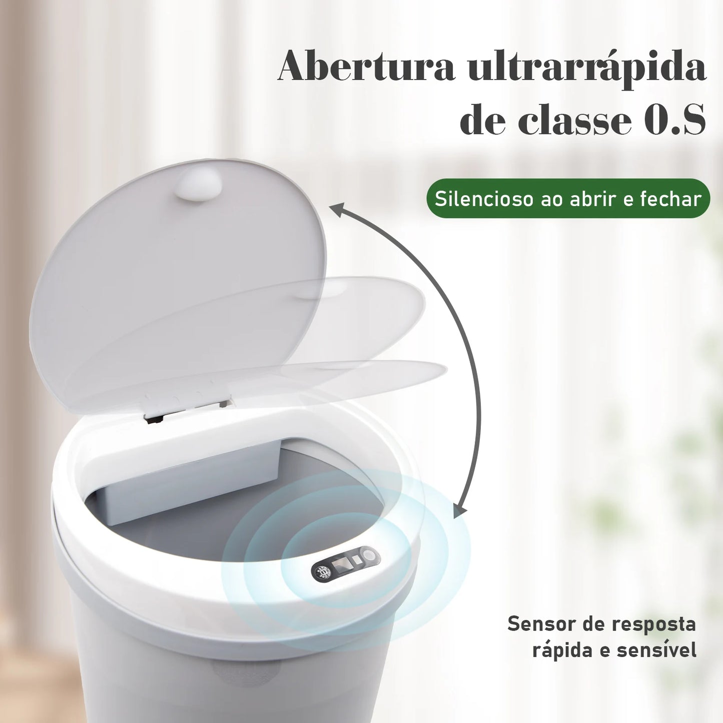 Llixeira inteligente, Lixeira Automática Lixeiras Inteligentes Com Sensor, Lixeira Inteligente com Sensor Infravermelho，12liters