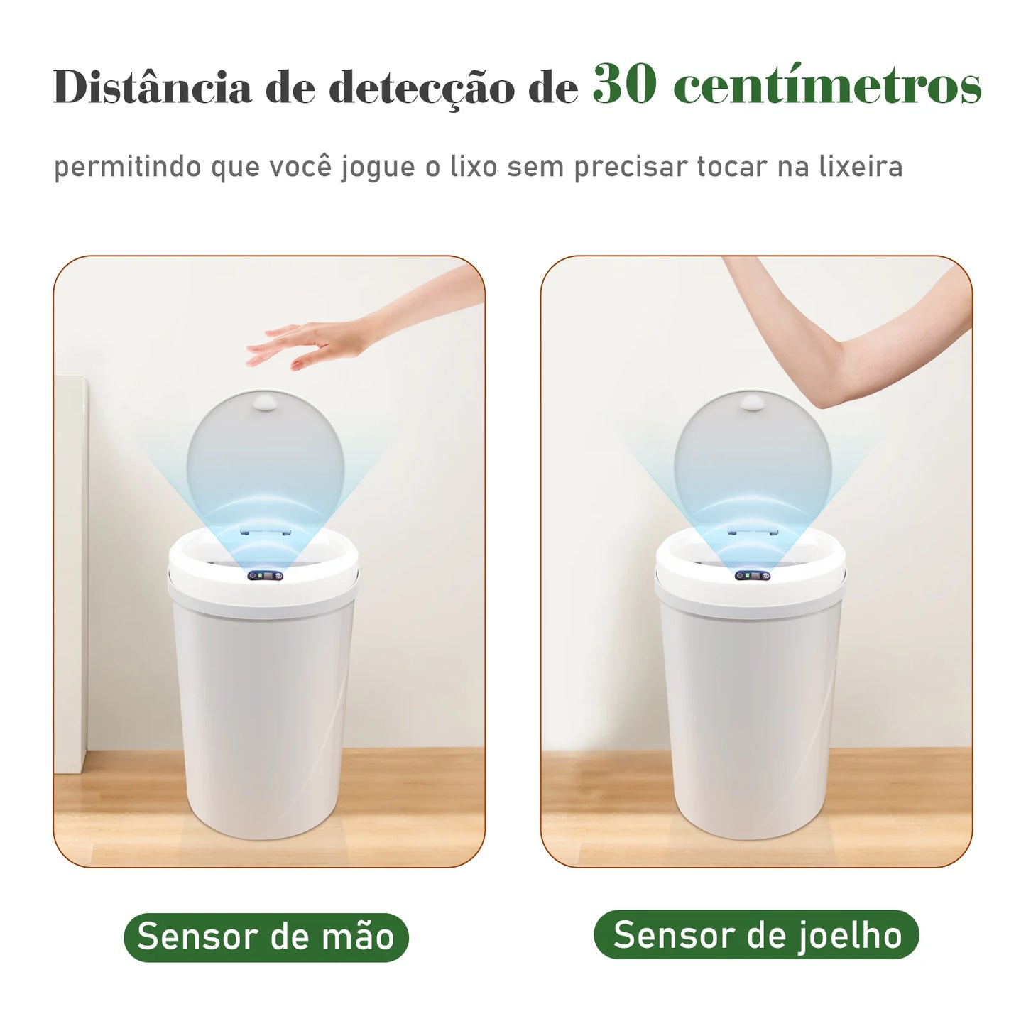 Llixeira inteligente, Lixeira Automática Lixeiras Inteligentes Com Sensor, Lixeira Inteligente com Sensor Infravermelho，12liters